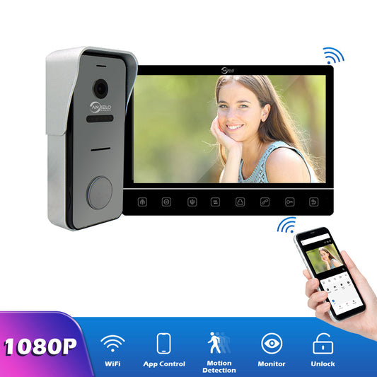 Anjielosmart Latest Touch Monitor 10inch Night Vision Motion Detection Doorbell Camera Video Intercom System For Home