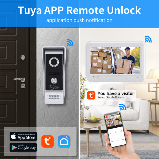 7INCH Wired Video door phone 4 Wire intercom Home Security access control system Doorbell Camera Video intercom for villa