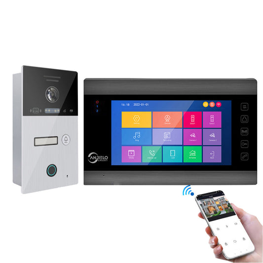 Anjielo Tuya Smart WiFi Video Intercom System with 1080P HD Doorbell Camera, Indoor Monitor, Two-Way Audio & Motion Detection for Home Security Protection