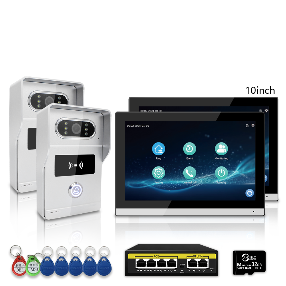 Anjielo IP Video Intercom System 1080P Doorphone Support TUYA Smart Life for Villa and Apartment