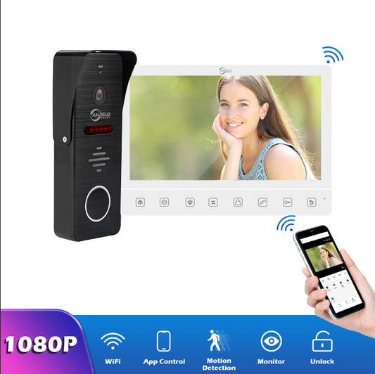 Anjielosmart 10 inch Touch Monitor with Night Vision Motion Detection Doorbell Camera Video Doorphone For Home