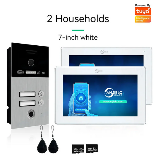 Anjielo Smart Video Intercom For Apartment 7/10inch Screen and 1080P 1/2/3 Floors WIFI Doorbell Tuya Video Intercom For Home