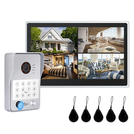 New 2024 Tuya iDVR 1080P Smart Home Doorbell Big 15.6 Inch Video Intercom Control System WiFi Video 4 Split Screen IP Doorbell