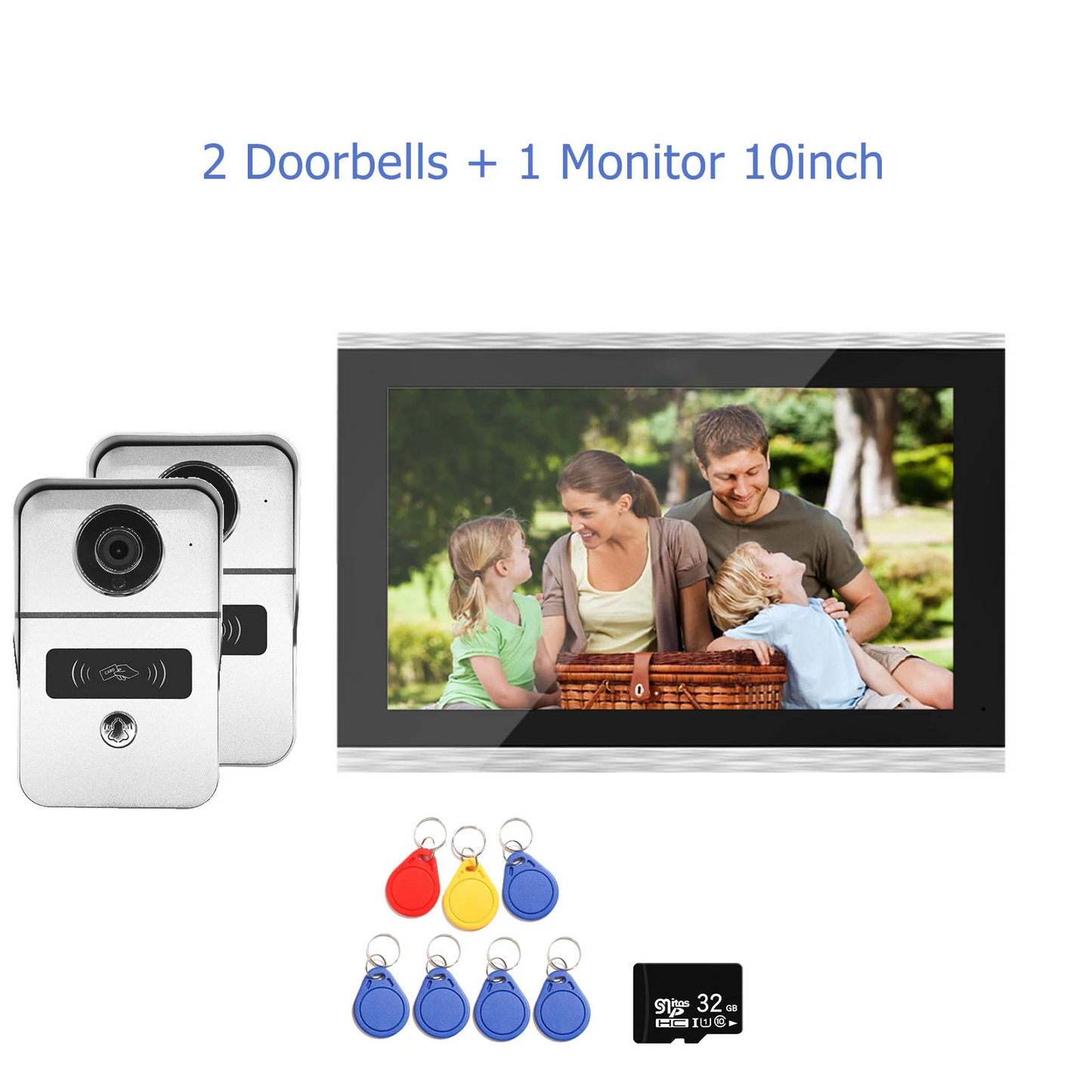 ANJIELOSMART 1080P Video Entry Doorphone Door CameraTUYA Wireless Wifi Video Doorbell System, Video Intercom Kits for Home Villa Apartment