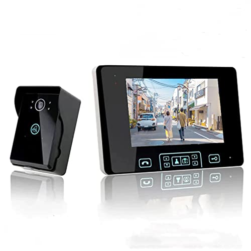 Wireless Video Doorbell 7 Inch Digital Frequency Upgraded Touch Key Rainproof Video Intercom Doorbell with Unlock Function