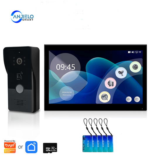 2 Wire Door Intercom System Tuya Smart Home Wifi 1080P Camera Doorbell With RFID Card Unlock 7 Touch Screen Security Protect