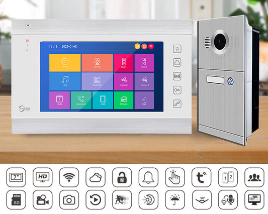 7 inch Wifi Video Intercom For Home Video Interphone Tuya Smart 1080P Wired Video Doorbell Camera For Apartment