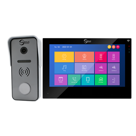 Anjielo Smart 7 Inch Touch Screen Video Doorbell | 1080P Wide Angle Camera for Apartment Villa Home Security