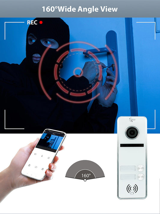 Latest 7 inch Touch Button Monitor Tuya Smart 2 OR 3-door Outdoor Doorbell Video Doorphone For Apartment