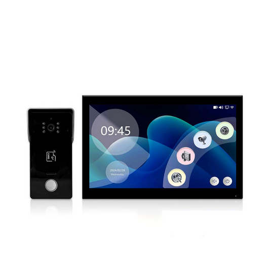 Anjielo two Wire door intercom system Tuya smart home with night vision camera doorbell and RFID card unlocking 7/10 touch screen security system