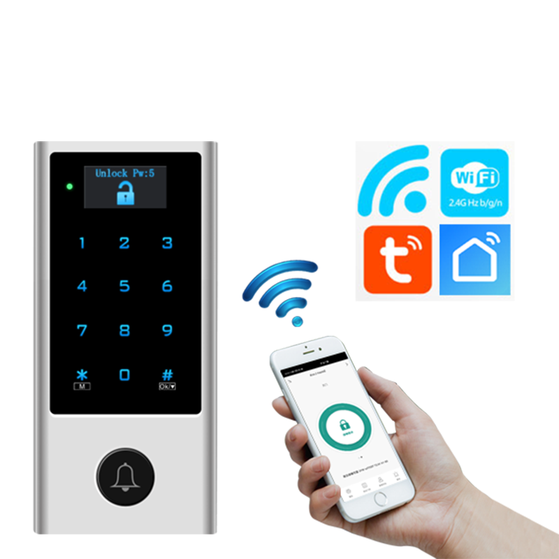 Anjielo Tuya WiFi Access Control Keypad with IP66 Metal Case, OLED Display & 10,000 Users – Keyless Door Entry System