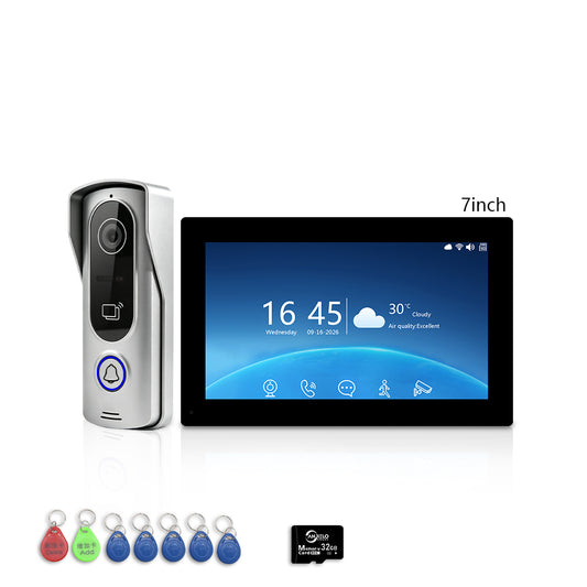 Anjielo 2-Wire Video Intercom System with Tuya Smart App, 7"/10" Touch Screen, 1080P HD & IP65 Waterproof Doorbell