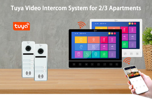 Latest Anjielosmart 10.1 inch Touch Monitor 1080P Support TUYA 2 OR 3-door Outdoor station Video Intercom For Apartment