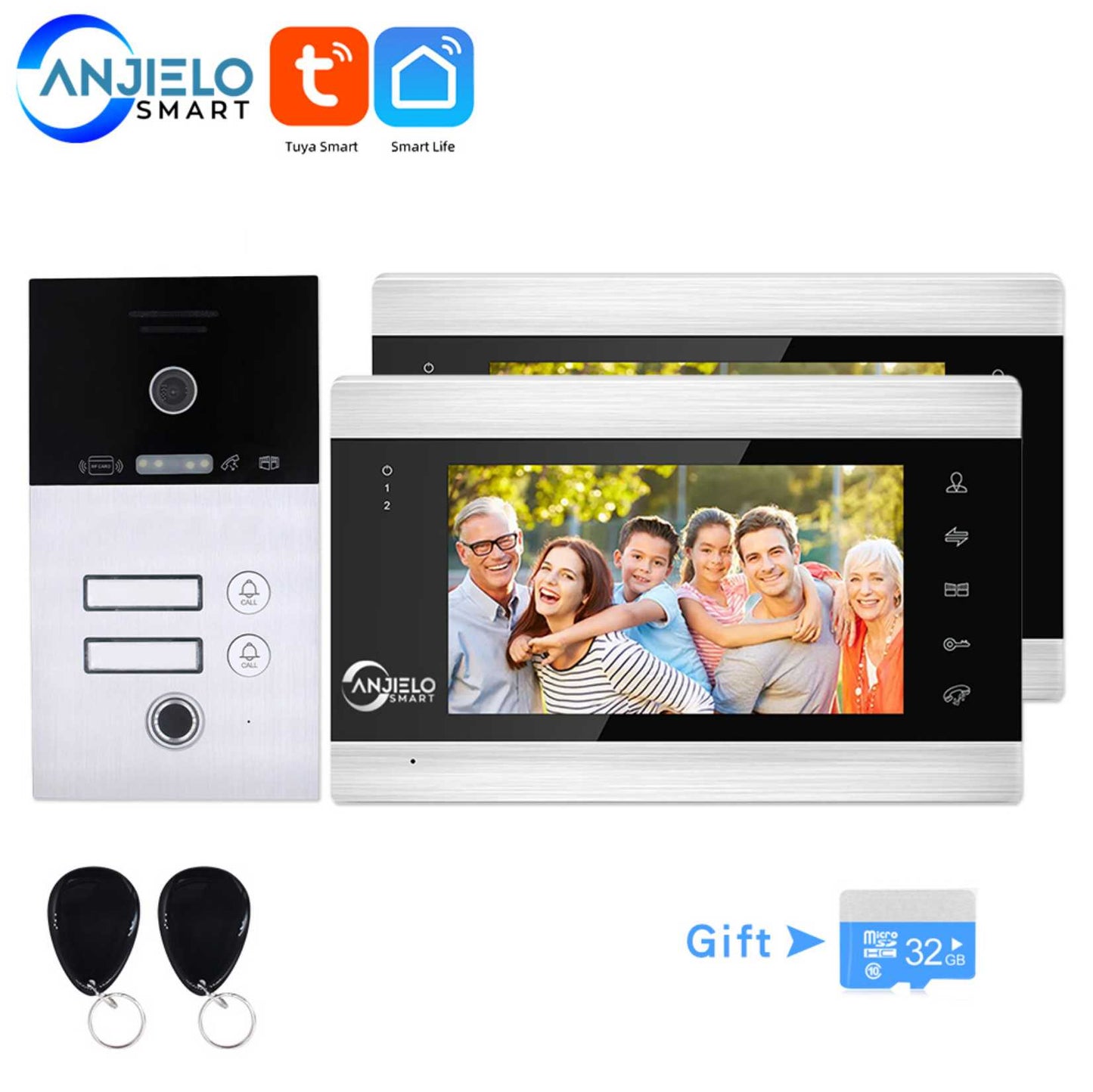 7-inch WIFI Wireless Video Intercom For Apartment 1080P Video Doorphone Call 1/2/3 Floors WIFI Door Bell Tuya Video Intercom For Home