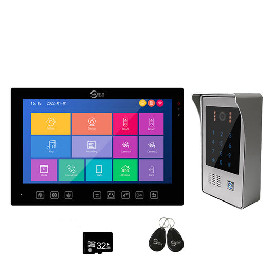 Smart Home Tuya 1080P WiFi Keypad/RFID Card Smartphone APP Unlock Motion Detection Home Access Control Video Intercom System