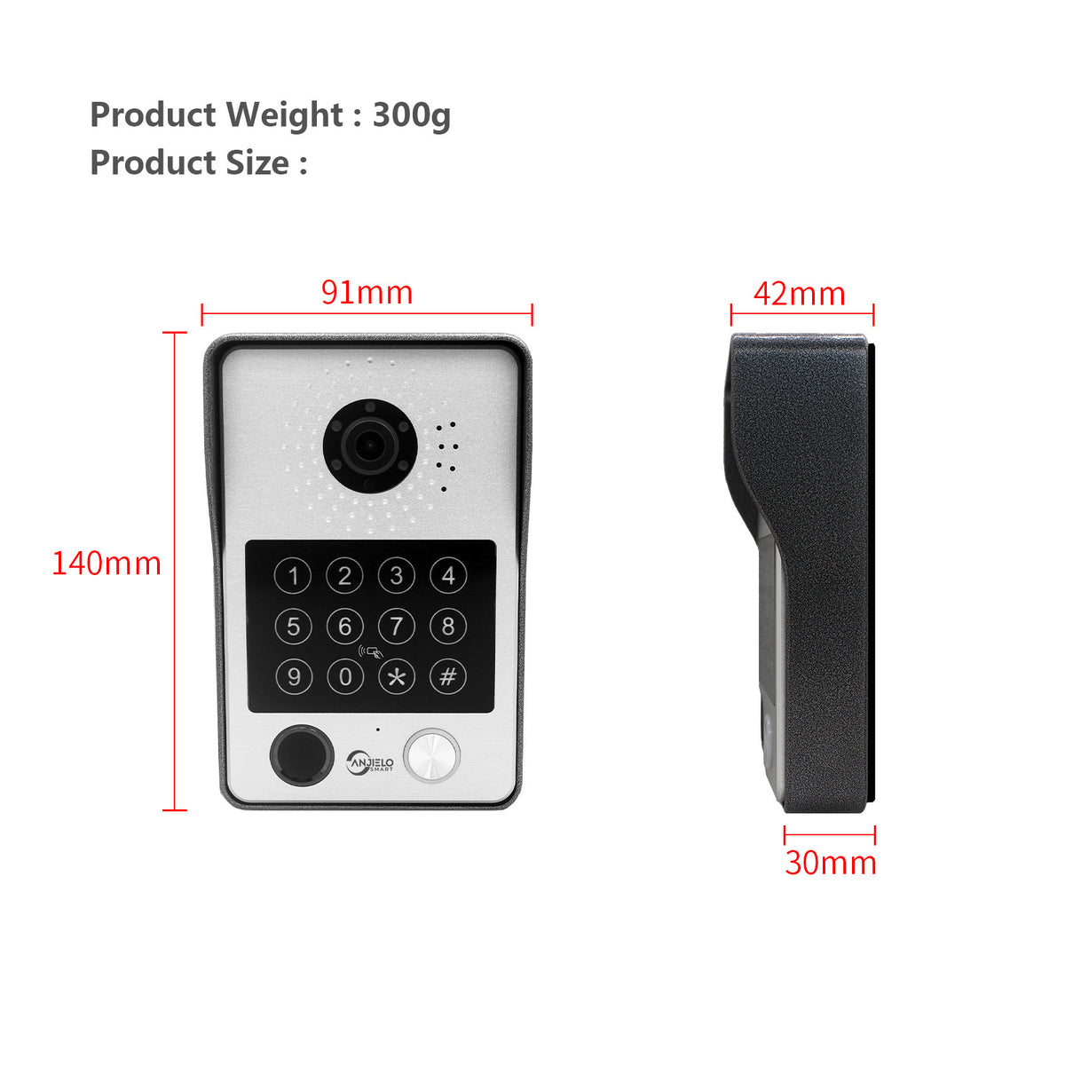 Anjielo Smart Video DoorBell 5 in 1 Unlock with Wide angle camera IR LED offset lighting can obtain better evening viewing