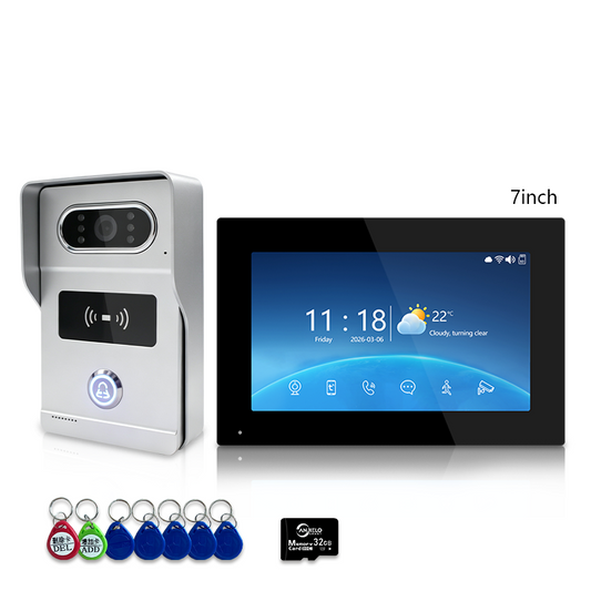 Anjielo Smart Video Intercom Doorbell System 4-Wire 7″/10″ Touch Screen, Tuya App, Motion Detection, Two-Way Audio, Digital Photo Frame & Music Playback