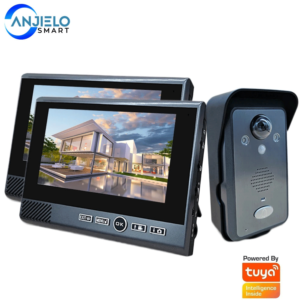 WiFi Halow Tuya 7 Inch Wireless Video Intercom Punch-Free Motion Detection Long Standby Visual Doorbell System