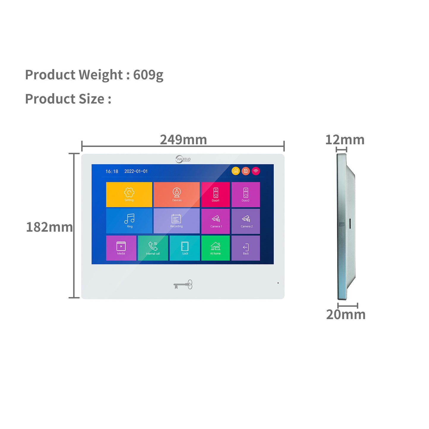 Moniteur WiFi 10 pouces 1080P pour maison connectée, clavier/carte RFID, application pour smartphone, déverrouillage, vision nocturne, contrôle d'accès à domicile, système d'interphone vidéo