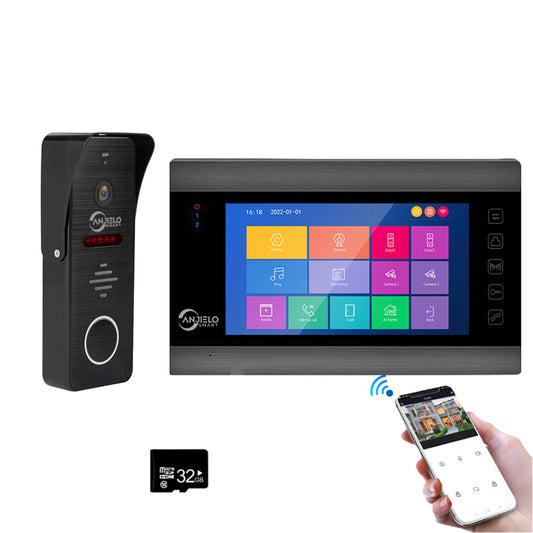 Latest Tuya Video Intercom System 1080P 160° View Angle Wired 7 lnch Screen Monitor Night Vision For Home