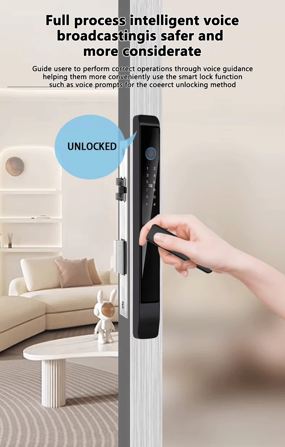 Anjielo Newest Smart Door Lock Thermal-Break Smart Fingerprint Waterproof and Frost-reststant for Home