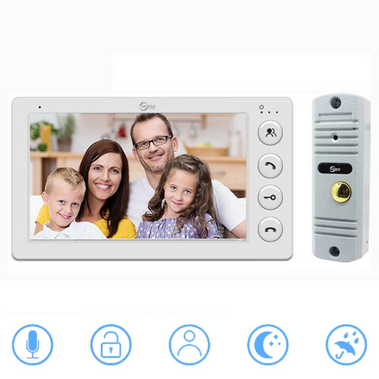 7 Inch Video Intercom System Outdoor Metal Doorbell Waterproof Cold Resistan Video Door Phone for Home Night Vision Lock Unlock