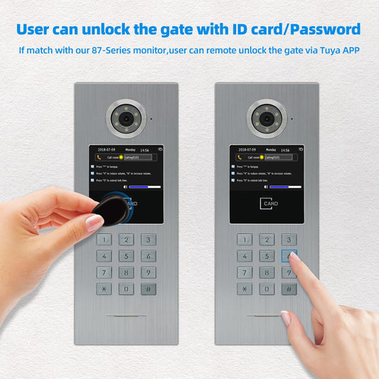 ANJIELOSMART 1.0MP Video Doorbell Large Building IP Video Door Phone Intercom Camera with RFIC Cards/Password Unlock, IP65 Waterproof