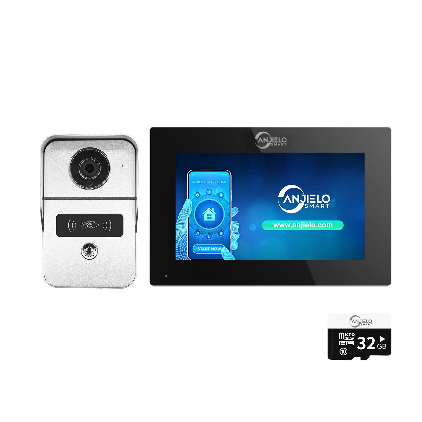 TUYA 1080P 7/10 Inch Touch Screen Wireless Wifi Video Doorbell Smart APP Home Intercom Kit for RFID Access Control System
