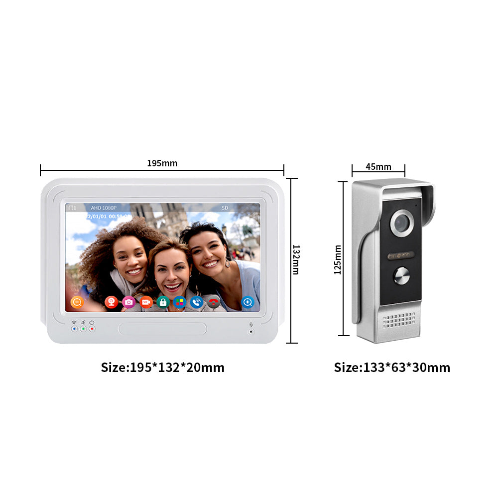 7INCH Wired Video door phone 4 Wire intercom Home Security access control system Doorbell Camera Video intercom for villa