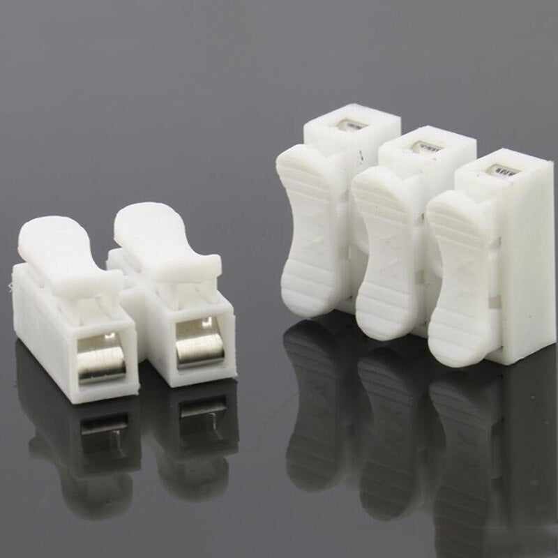 30/50/100PCS CH-2 CH-3 Spring Wire 2 3 Pins Electrical Cable Terminals Wire Connectors Quick Splice Lock Wire Terminal