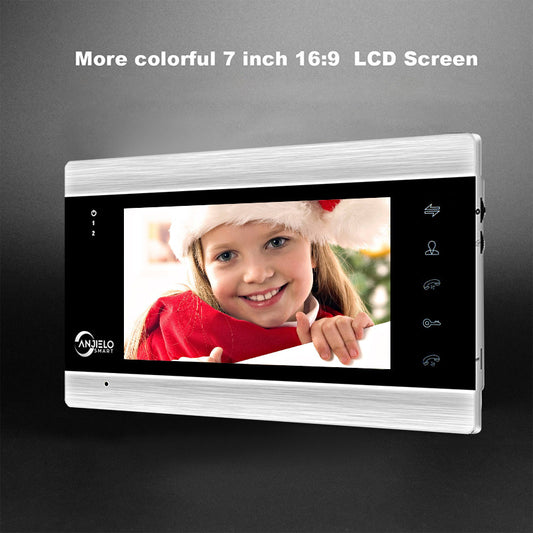 7 Inch Home Video Intercom Video Doorbell for Apartment Monitor Night Vision Doorbell Camera with Motion Detection for Home