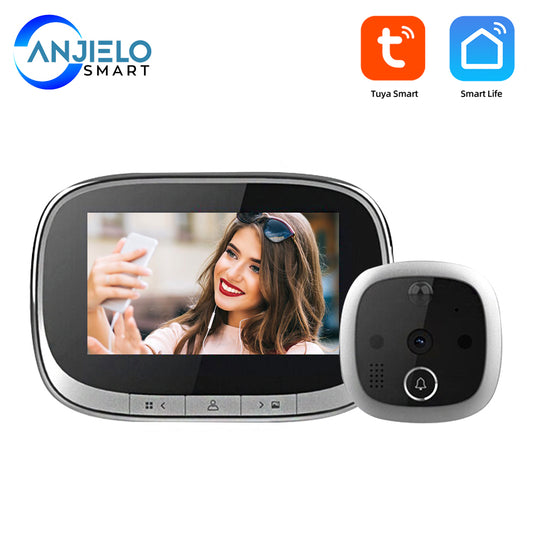4.3Inch 170 Degree Video Doorbell Camera 1080P WiFi Visual Doorbell Call Intercom Infrared Night Vision Security Monitoring