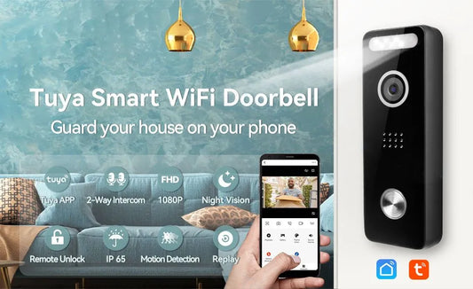 Tuya WiFi Video Doorbell 1080P Home Outdoor Camera POE IP Video Intercom Remote Control Unlock