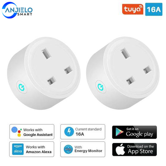 Smart Plug WiFi Socket Tuya SmartLife APP Control Works With Alexa Google(2 pack)