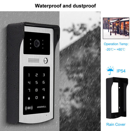 Anjielo Home Wired Doorbell RFID Video Camera Support Card Password Unlock