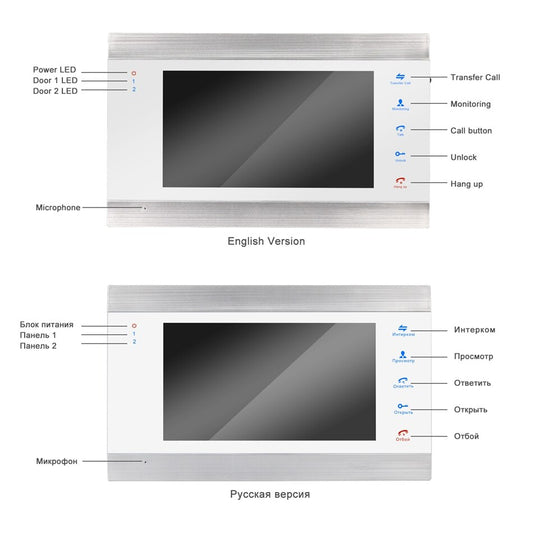 7 Inch Video Door Phone Wired Video Intercom for Private House 1200 TVL Doorbell Camera Support Electronic Lock Motion Detection