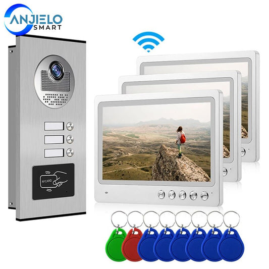 9 Inch TFT Display Wifi Apartments Video Door phone Intercom System with 3 Color Moniter Smartphone App Remote Contol Unlock