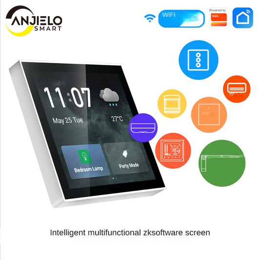 ANJIELO Tuya Smart Home Multifunktionaler Touchscreen Control Panel 4-zoll in-wand Zentrale Steuerung für intelligente Szenen