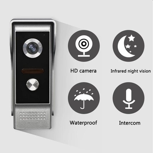 AnjieloSmart 7''TFT Color Wired Video Doorbell Door Phone System Monitor 700TVL Outdoor Camera IR Night Vision (XSL-V70F+M4)