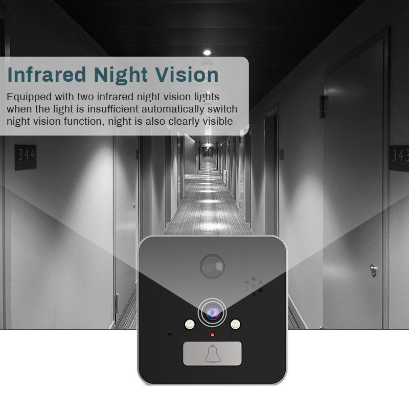 Anjielosmart New 5 Inch 1080P HD Wireless Peephole Security Doorbell  Video Visual Intercom Night-Vision Pir Smart Wifi Doorbell