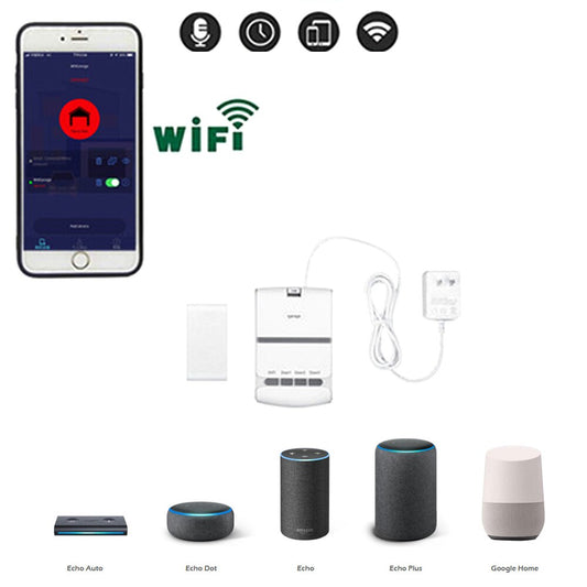 Anjielosmart Tuya WiFi Garage Door Opener Controller Compatible with Alexa Google Home and IFTTT, No Hub Needed