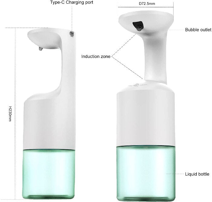 Automatic Soap Dispenser, Touchless Hand Sanitizer Dispenser, Adjustable Hands-Free Alcohol Dispenser, for Kitchen, Bath, Office