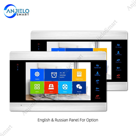 AnjieloSmart 1080P/AHD 7-Inch WiFi Smart IP Video Door Phone Intercom System with Waterproof AHD Doorbell Camera, Support Remote unlock