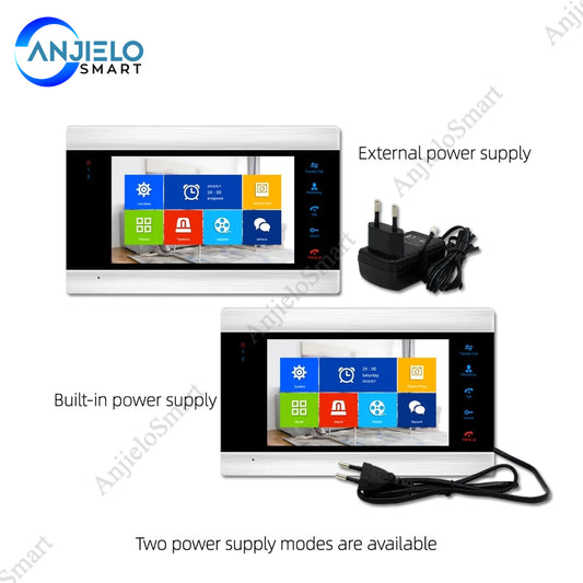 AnjieloSmart 1080P/AHD 7 inch Video Intercom Security System Voice message/Motion Detection (Monitor Only)
