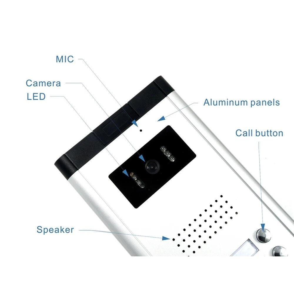 AnjieloSmart New 2/3/4 Unit Video Intercom System Doorbell with 7 Inch Monitor Doorphone for for 2-4 Household Apartment