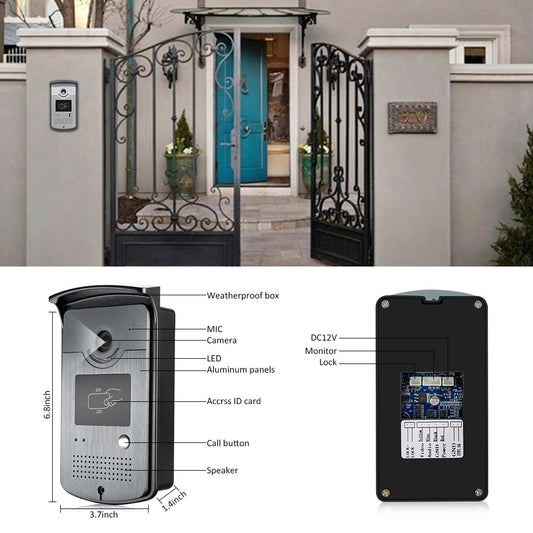 New 9'' Screen Wifi Video Intercom Door phone Record System Night Vision RFID Doorbell Camera Phone Remote Unlock Monitor