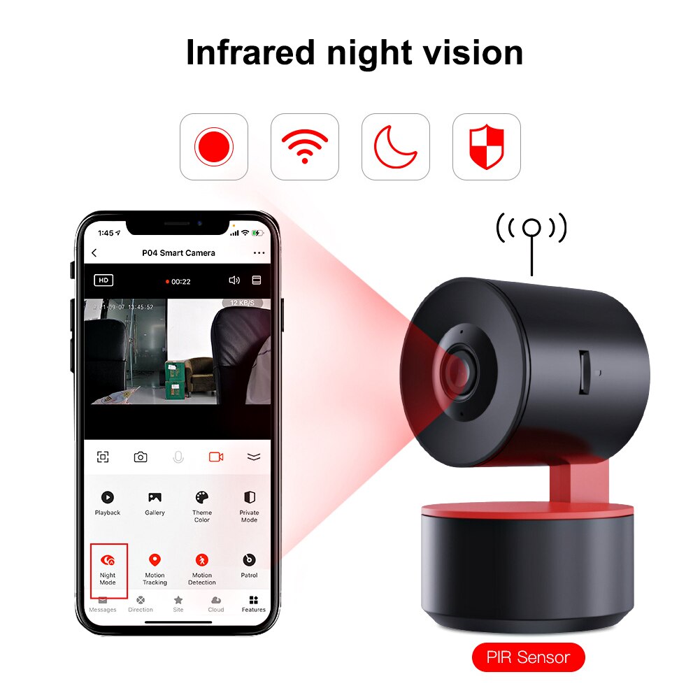 Tuya 360° panoramic wireless monitoring 1080P camera wifi intelligent tracking alarm infrared night vision shaking head machine
