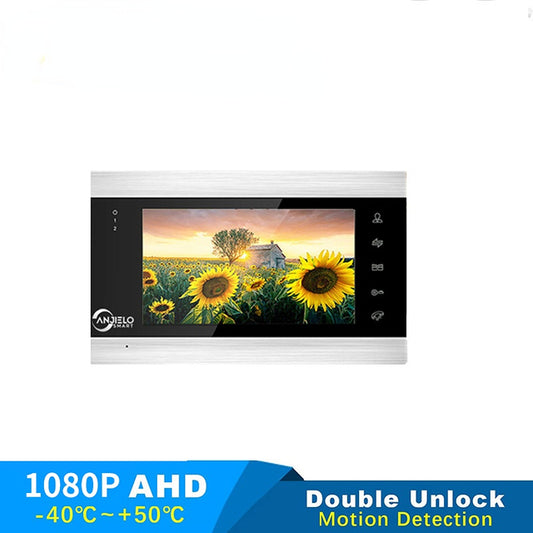 AnjieloSmart 7inch Monitor Video Intercoms Home Security System Video Doorbell Camera Remote Controlling