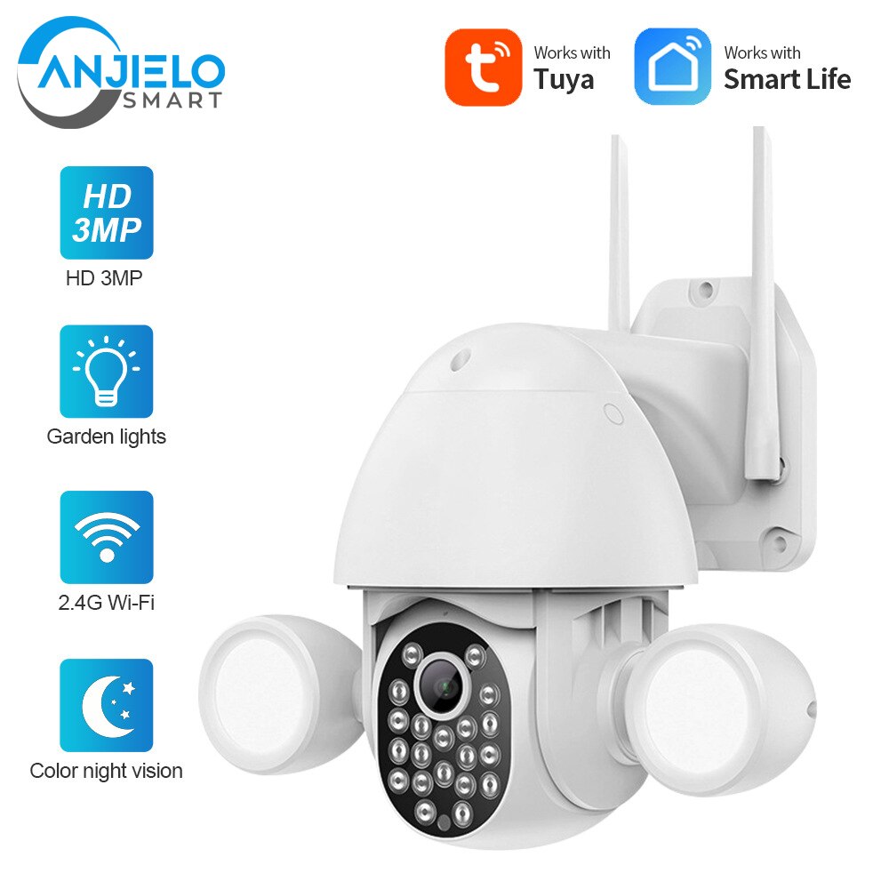 Tuya Smart Camera Security Surveillance Wifi 3MP HD Camera With Night Vision Automatic Track Waterproof for Home Office