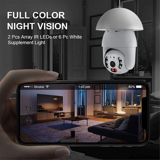 Tuya WiFi Bulb Camera 3MP PTZ Security Camera Lamp-Full Light Night Vision two Way Talk Auto Tracking CCTV Video Surveillanc